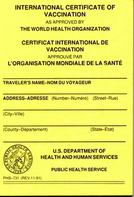 travel vaccination certificate